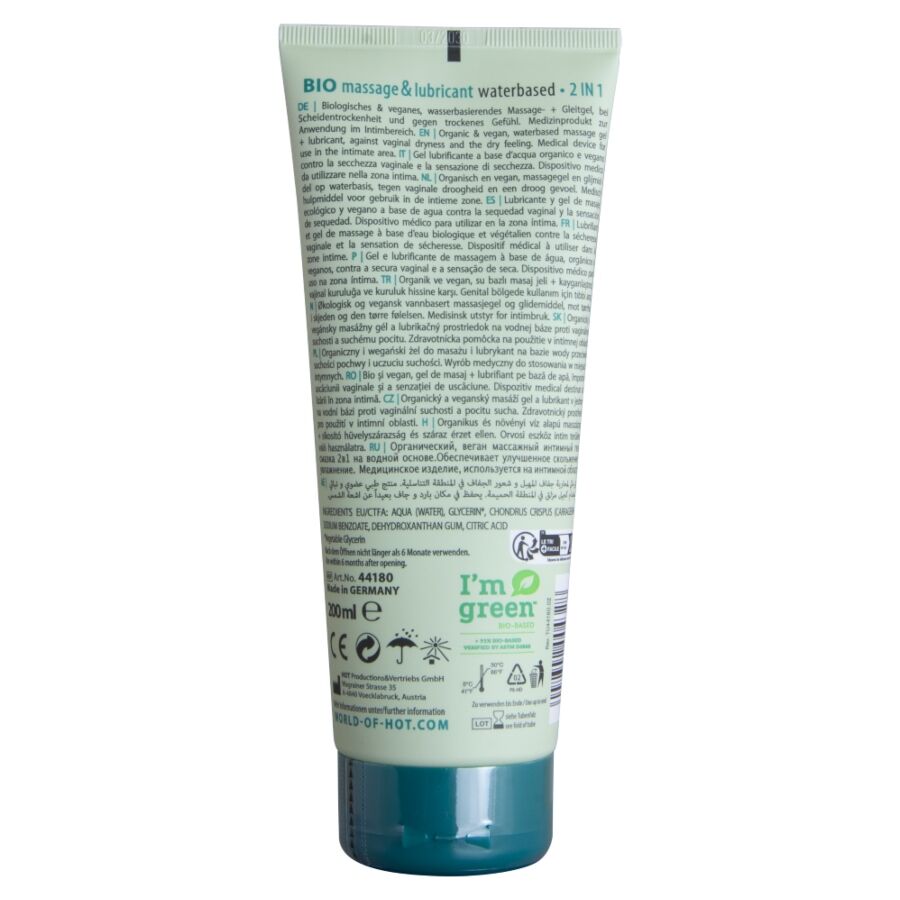 HOT - BIO MASSAGE & LUBRICANT WATERBASED 2 IN 1 200 ML - My naughty haven #