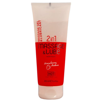 HOT - MASSAGE & GLIDE GEL 2IN1 STRAWBERRY 200 ML - My naughty haven #