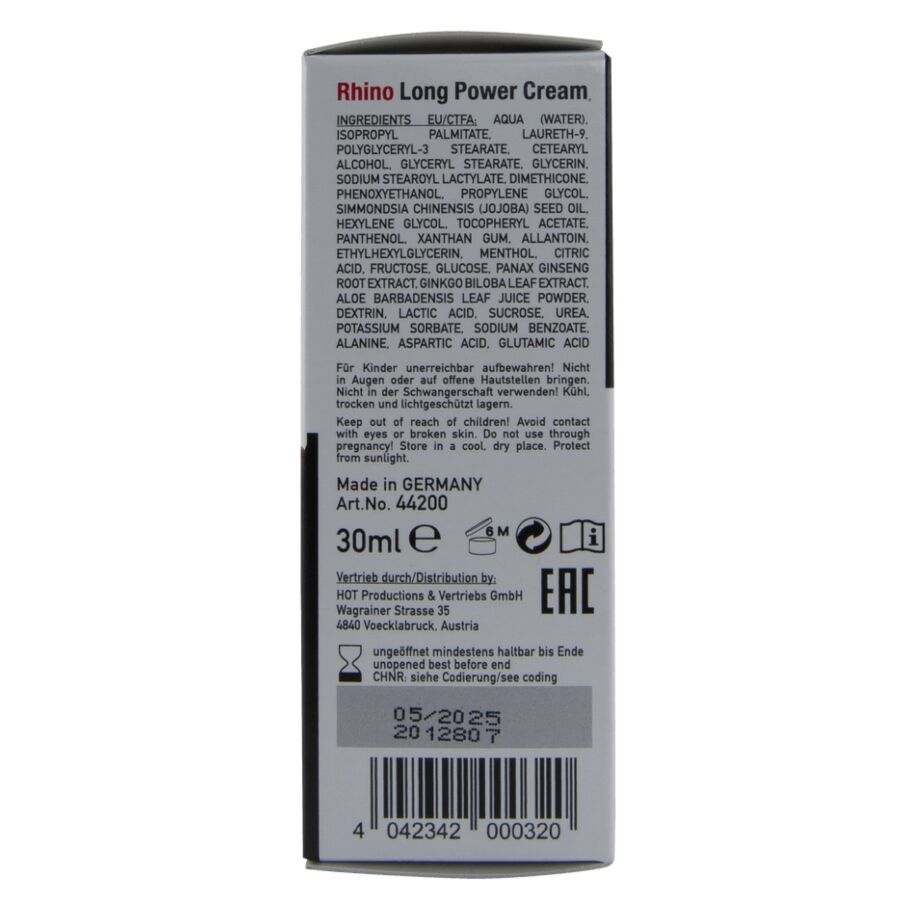 HOT - RHINO LONG POWER CREAM 30 ML - My naughty haven #