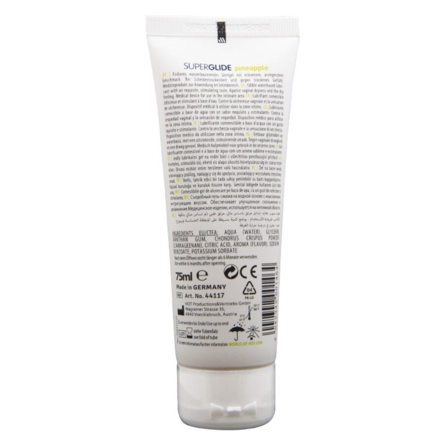 HOT - SUPERGLIDE EDIBLE LUBRICANT WATERBASED PINEAPPLE 75 ML - My naughty haven #