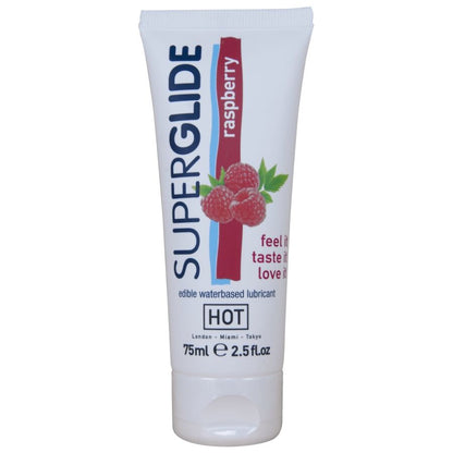 HOT - SUPERGLIDE EDIBLE LUBRICANT WATERBASED RASPBERRY 75 ML - My naughty haven #