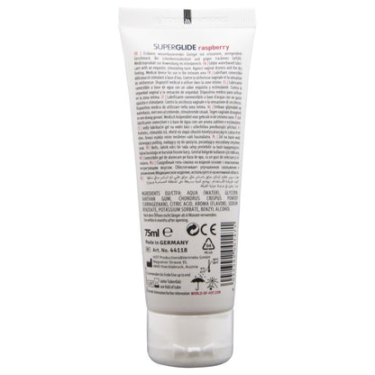HOT - SUPERGLIDE EDIBLE LUBRICANT WATERBASED RASPBERRY 75 ML - My naughty haven #