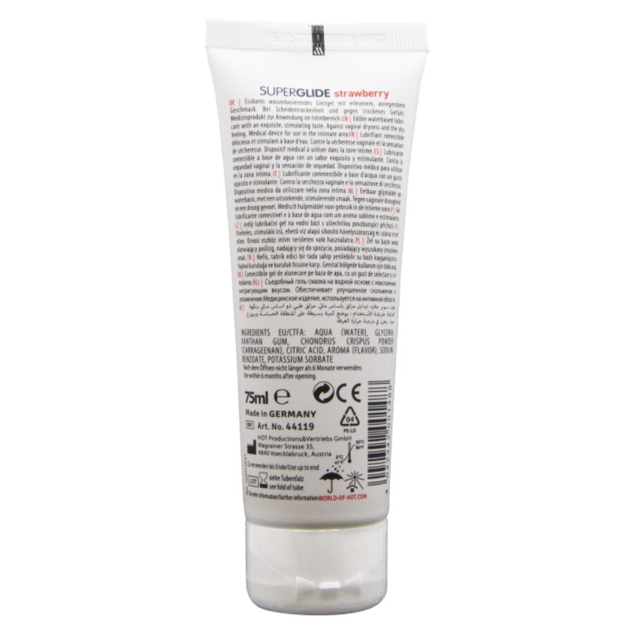 HOT - SUPERGLIDE EDIBLE LUBRICANT WATERBASED STRAWBERRY 75 ML - My naughty haven #
