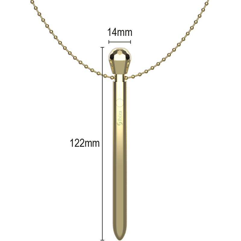 IBIZA - CLIT POCKET STIMULATOR NECKLACE USB CHARGER 12 VIBRATION MODES GOLDEN 12,2 X 1,5 - My naughty haven #
