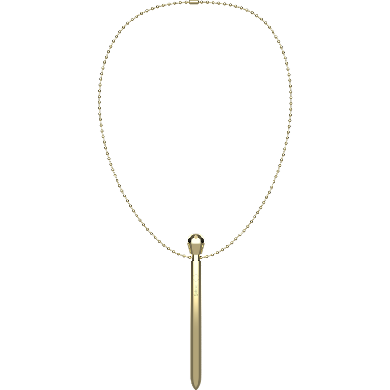 IBIZA - CLIT POCKET STIMULATOR NECKLACE USB CHARGER 12 VIBRATION MODES GOLDEN 12,2 X 1,5 - My naughty haven #