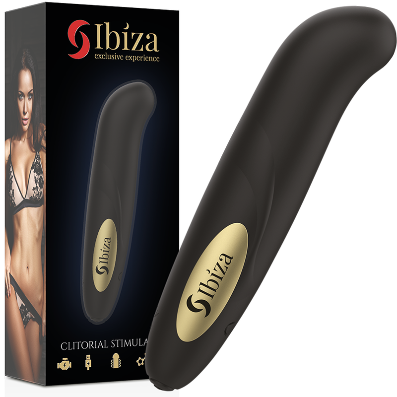 IBIZA - CLIT STIMULATOR USB CHARGER 10 VIBRATION MODES GOLDEN 13 X 2,9 CM - My naughty haven #