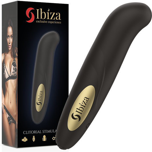 IBIZA - CLIT STIMULATOR USB CHARGER 10 VIBRATION MODES GOLDEN 13 X 2,9 CM - My naughty haven #