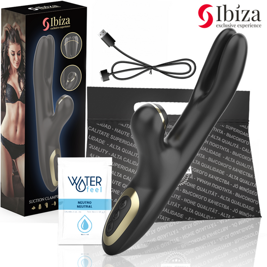 IBIZA - DOUBLE VIBRATOR CLAMPING BLACK - My naughty haven #