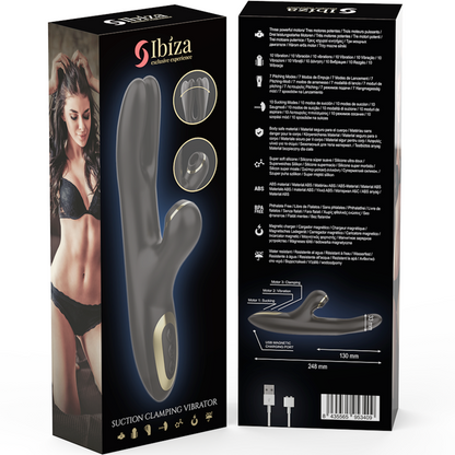 IBIZA - DOUBLE VIBRATOR CLAMPING BLACK - My naughty haven #