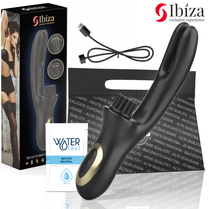 IBIZA - HI-TECH RABITT BRUSHING MULTI-CELL CLITORIAL AND DOUBLE WAVE VIBRATOR - My naughty haven #
