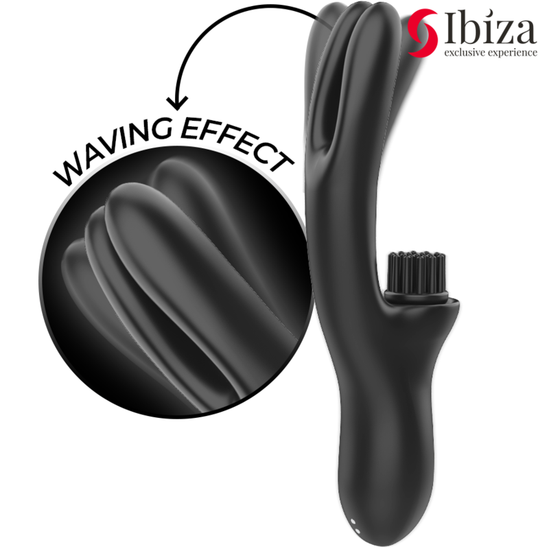 IBIZA - HI-TECH RABITT BRUSHING MULTI-CELL CLITORIAL AND DOUBLE WAVE VIBRATOR - My naughty haven #