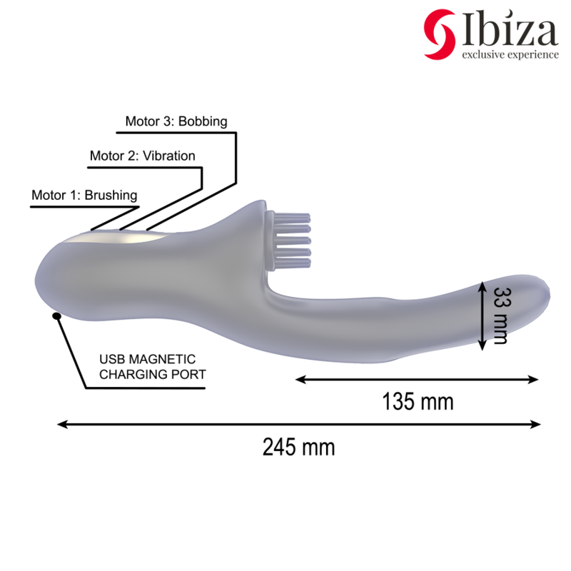 IBIZA - HI-TECH RABITT BRUSHING MULTI-CELL CLITORIAL AND DOUBLE WAVE VIBRATOR - My naughty haven #