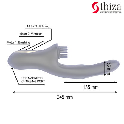 IBIZA - HI-TECH RABITT BRUSHING MULTI-CELL CLITORIAL AND DOUBLE WAVE VIBRATOR - My naughty haven #