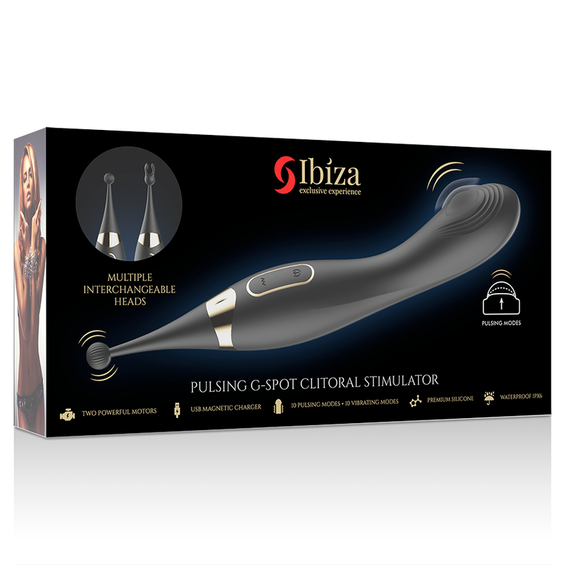 IBIZA - INTERCHANGEABLE CLITORAL STIMULATOR AND PULSATION G SPOT VIBRATOR - My naughty haven #