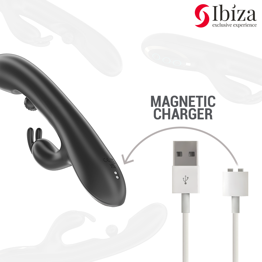 IBIZA - POWERFUL RABBIT VIBRATOR WITH MASSAGING ROLLING PEARL - My naughty haven #