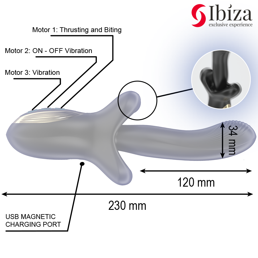 IBIZA - POWERFUL VIBRATOR WITH THRUSTING AND BITING EFFECT - My naughty haven #