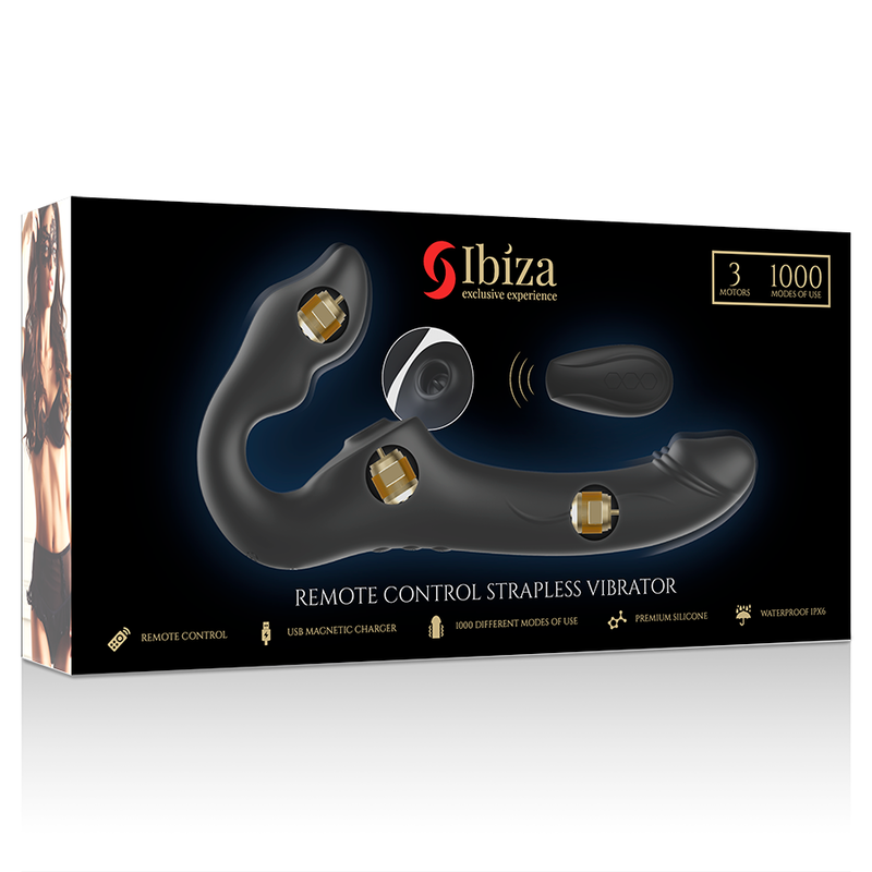 IBIZA - REMOTE CONTROL STRAPLESS VIBRATOR 3 MOTORS 1000 COMBINATIONS. - My naughty haven #