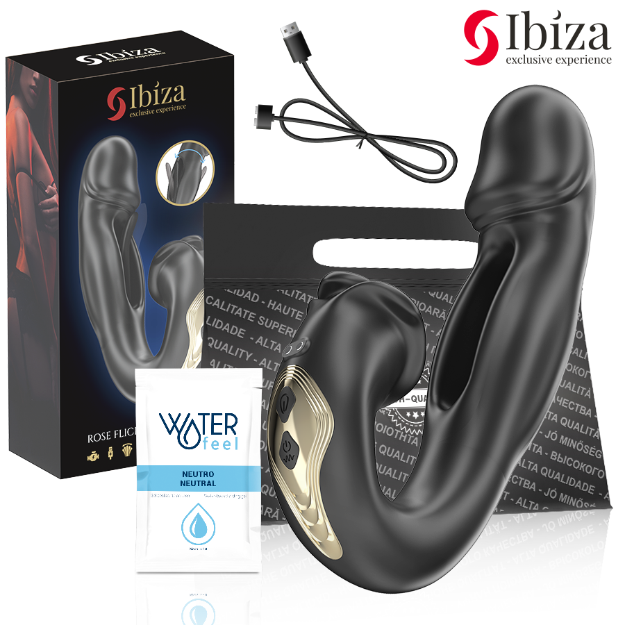 IBIZA - ROSE VIBRATOR FLICKING EFFECT AND CLIT STIMULATOR - My naughty haven #
