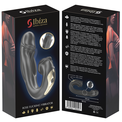 IBIZA - ROSE VIBRATOR FLICKING EFFECT AND CLIT STIMULATOR - My naughty haven #