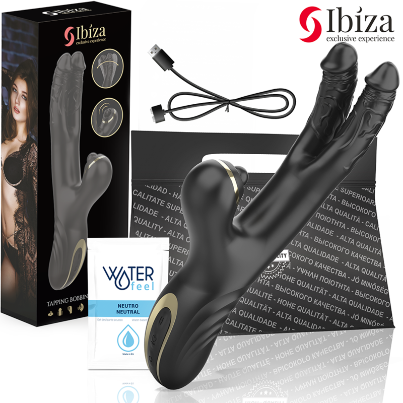 IBIZA - TWO DRAGONS DOUBLE VIBRATOR BLACK - My naughty haven #