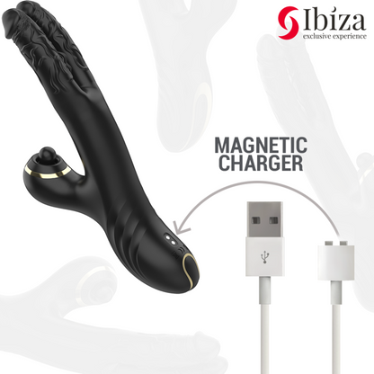 IBIZA - TWO DRAGONS DOUBLE VIBRATOR BLACK - My naughty haven #