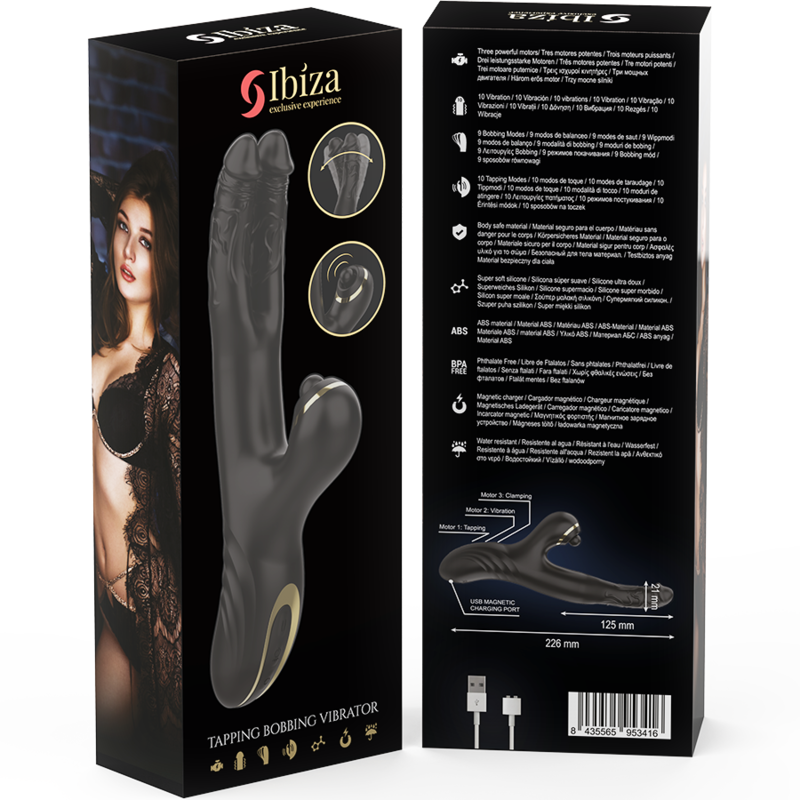 IBIZA - TWO DRAGONS DOUBLE VIBRATOR BLACK - My naughty haven #