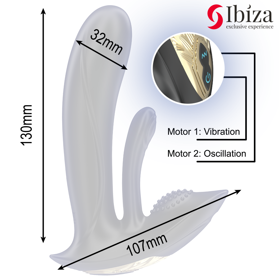 IBIZA - WEARABLE VIBRATOR WITH G-SPOT AND CLITORIS STIMULATION WITH REMOTE CONTROL - My naughty haven #