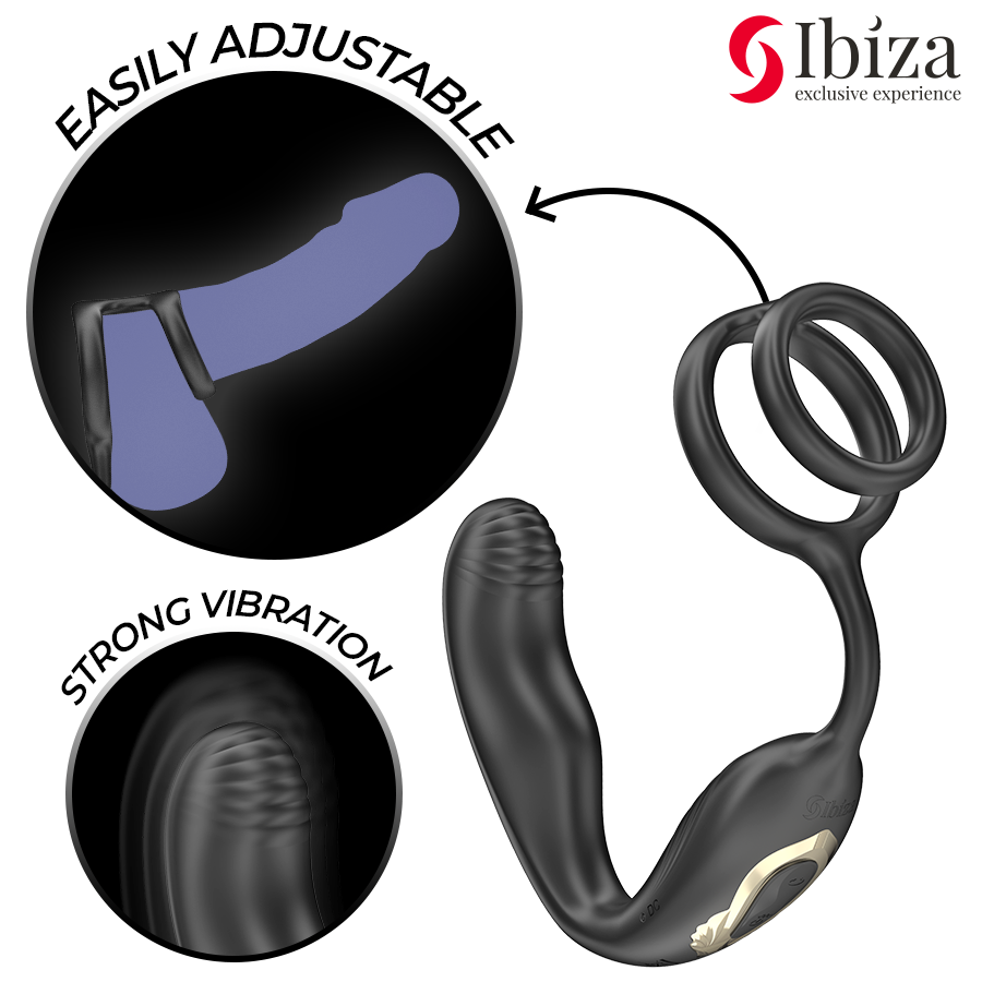 IBIZA - WIGGLE REMOTE CONTROLLED ROTATING ANAL PLUG WITH PERINEAL VIBRATION AND PENIS ENHANCING RINGS - My naughty haven #