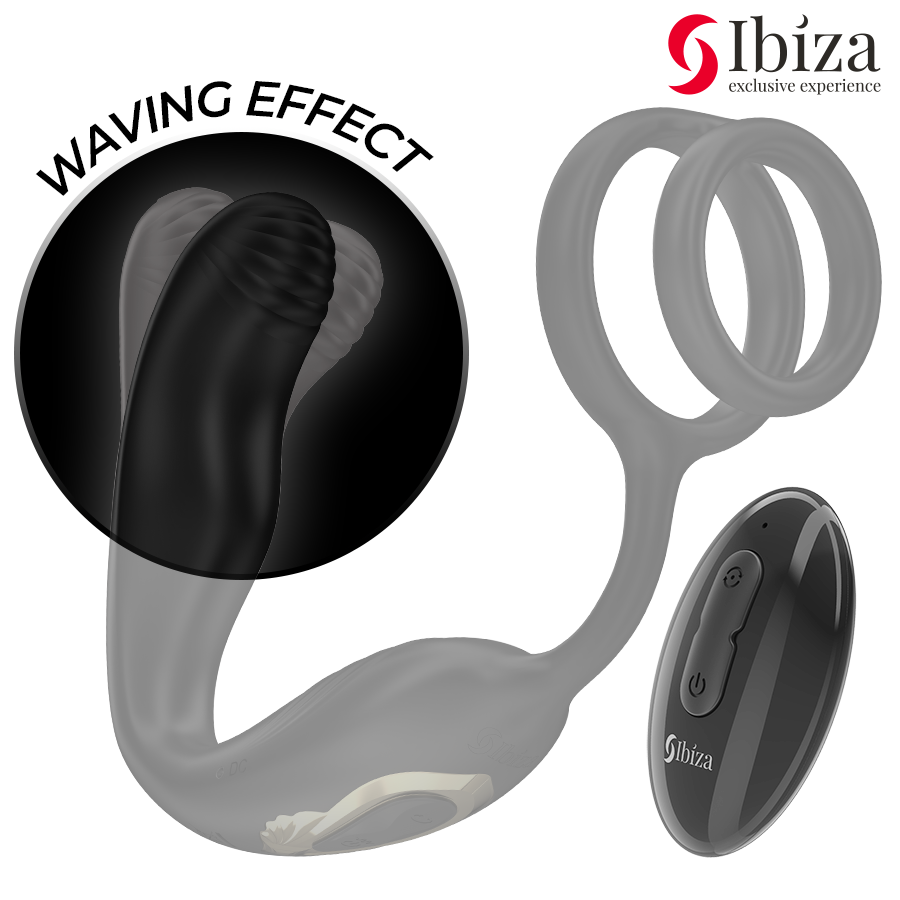 IBIZA - WIGGLE REMOTE CONTROLLED ROTATING ANAL PLUG WITH PERINEAL VIBRATION AND PENIS ENHANCING RINGS - My naughty haven #