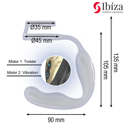 IBIZA - WIGGLE REMOTE CONTROLLED ROTATING ANAL PLUG WITH PERINEAL VIBRATION AND PENIS ENHANCING RINGS - My naughty haven #