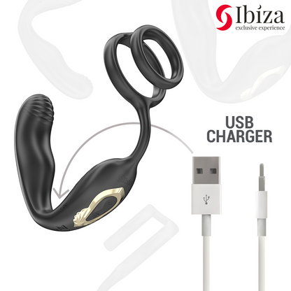IBIZA - WIGGLE REMOTE CONTROLLED ROTATING ANAL PLUG WITH PERINEAL VIBRATION AND PENIS ENHANCING RINGS - My naughty haven #