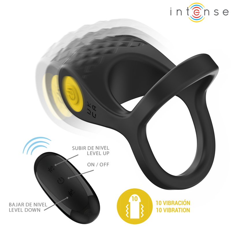 INTENSE - ALEX VIBRATOR DOUBLE PENIS RING 10 VIBRATIONS BLACK - My naughty haven #