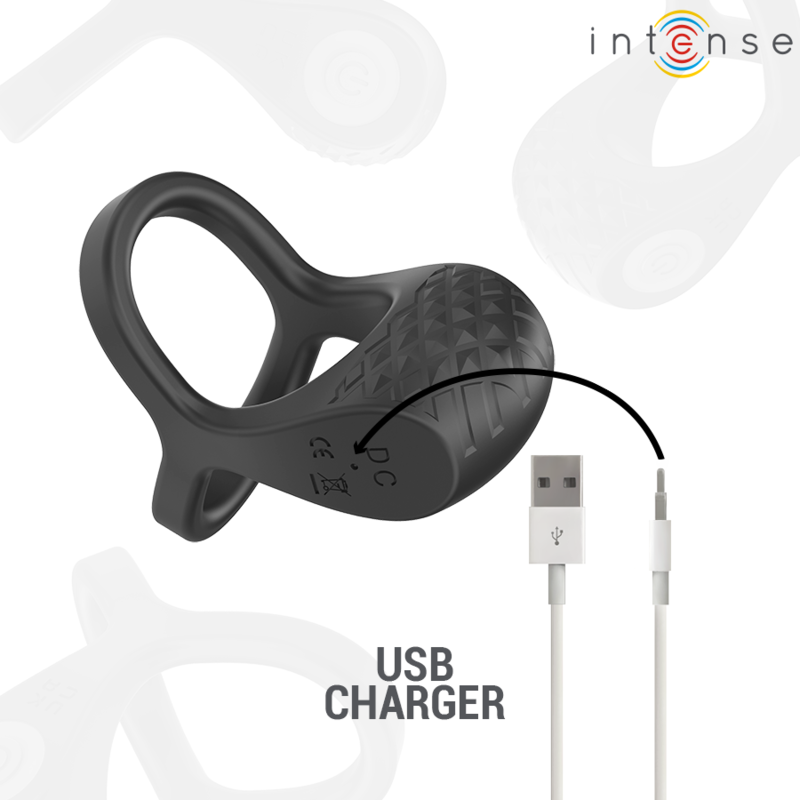 INTENSE - ALEX VIBRATOR DOUBLE PENIS RING 10 VIBRATIONS BLACK - My naughty haven #