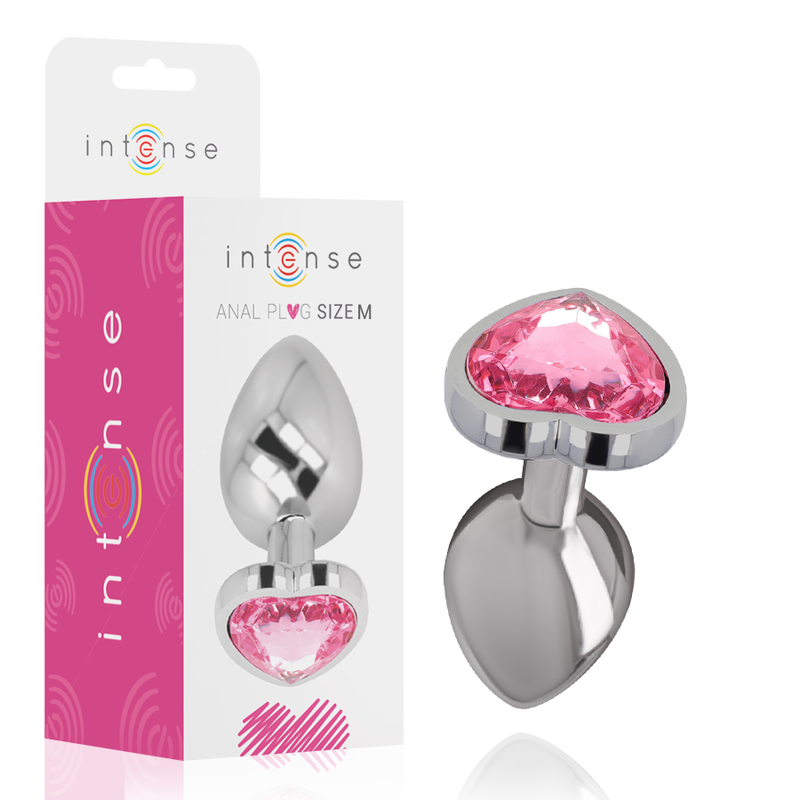 INTENSE - ALUMINUM METAL ANAL PLUG PINK HEART SIZE M - My naughty haven #