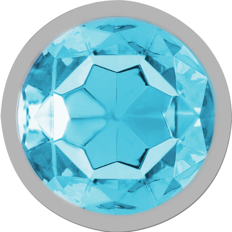 INTENSE - ALUMINUM METAL ANAL PLUG WITH BLUE GLASS SIZE M - My naughty haven #