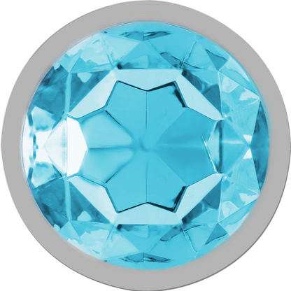 INTENSE - ALUMINUM METAL ANAL PLUG WITH BLUE GLASS SIZE M - My naughty haven #
