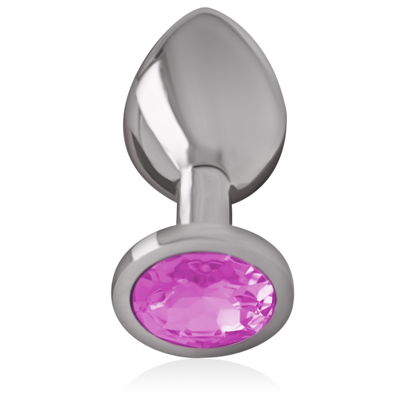 INTENSE - ALUMINUM METAL ANAL PLUG WITH PINK CRYSTAL SIZE M - My naughty haven #