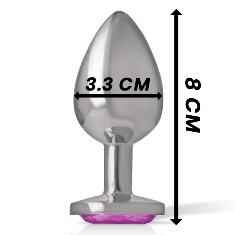 INTENSE - ALUMINUM METAL ANAL PLUG WITH PINK CRYSTAL SIZE M - My naughty haven #