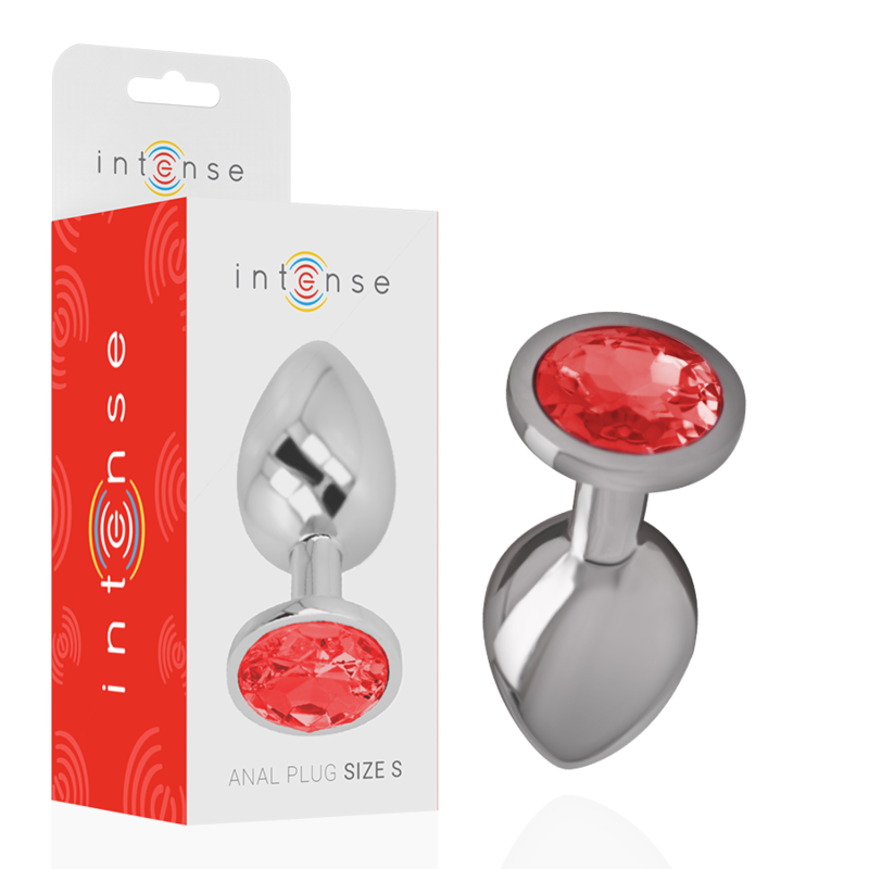INTENSE - ALUMINUM METAL ANAL PLUG WITH RED CRYSTAL SIZE S - My naughty haven #