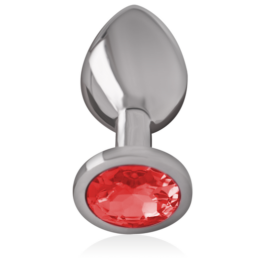 INTENSE - ALUMINUM METAL ANAL PLUG WITH RED CRYSTAL SIZE S - My naughty haven #