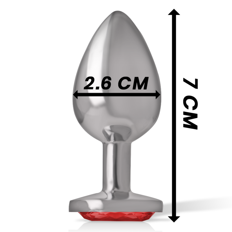 INTENSE - ALUMINUM METAL ANAL PLUG WITH RED CRYSTAL SIZE S - My naughty haven #