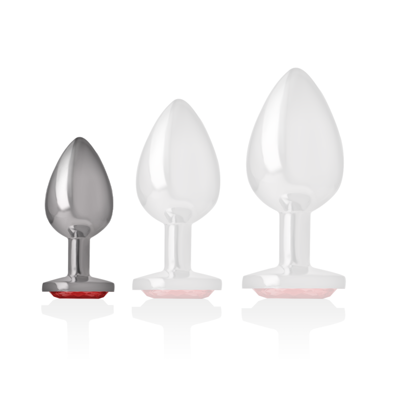 INTENSE - ALUMINUM METAL ANAL PLUG WITH RED CRYSTAL SIZE S - My naughty haven #