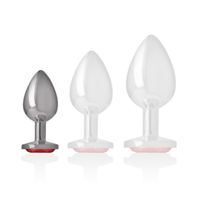 INTENSE - ALUMINUM METAL ANAL PLUG WITH RED CRYSTAL SIZE S - My naughty haven #