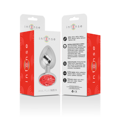 INTENSE - ALUMINUM METAL ANAL PLUG WITH RED CRYSTAL SIZE S - My naughty haven #