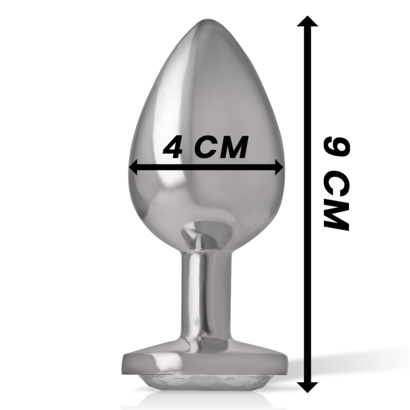 INTENSE - ALUMINUM METAL ANAL PLUG WITH SILVER CRYSTAL SIZE L - My naughty haven #