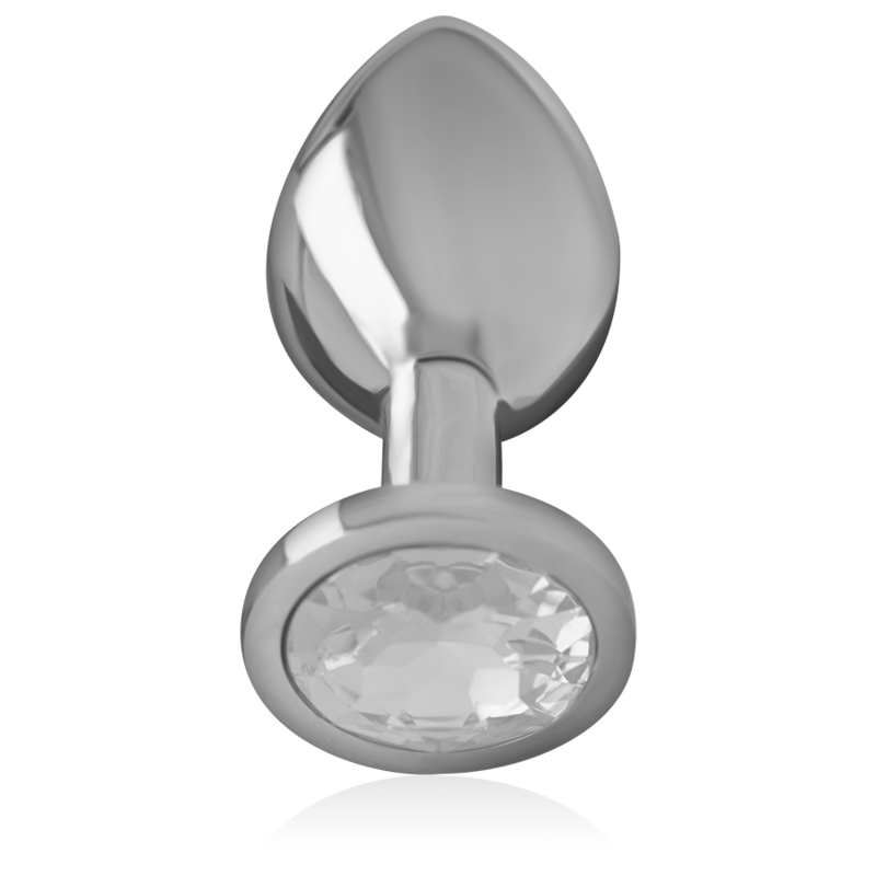 INTENSE - ALUMINUM METAL ANAL PLUG WITH SILVER CRYSTAL SIZE M - My naughty haven #