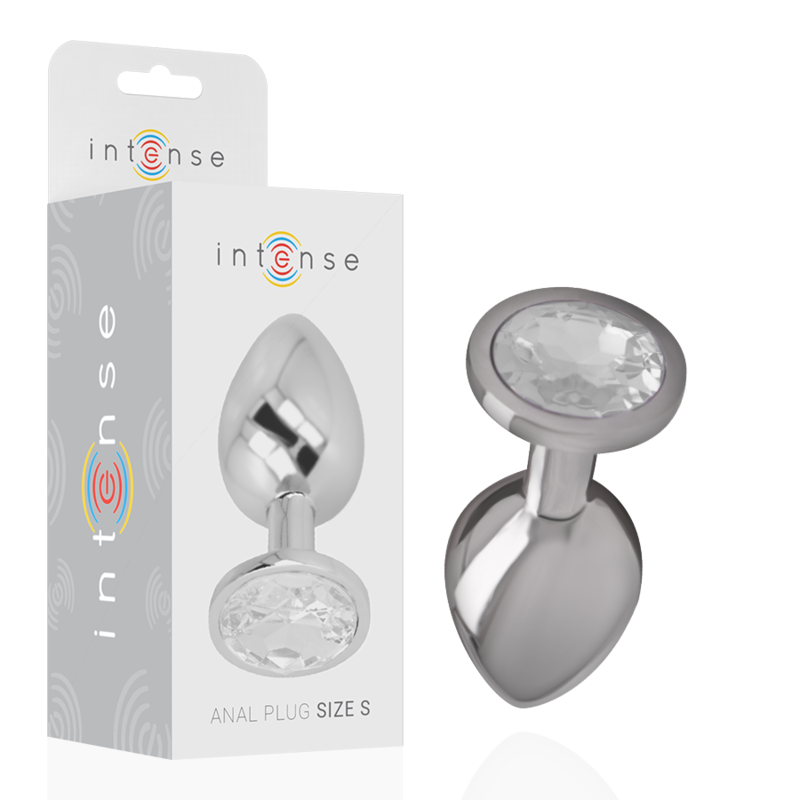 INTENSE - ALUMINUM METAL ANAL PLUG WITH SILVER CRYSTAL SIZE S - My naughty haven #