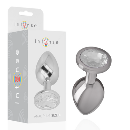 INTENSE - ALUMINUM METAL ANAL PLUG WITH SILVER CRYSTAL SIZE S - My naughty haven #