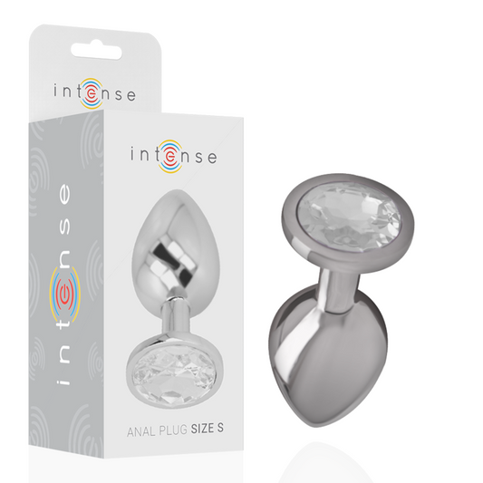 INTENSE - ALUMINUM METAL ANAL PLUG WITH SILVER CRYSTAL SIZE S - My naughty haven #