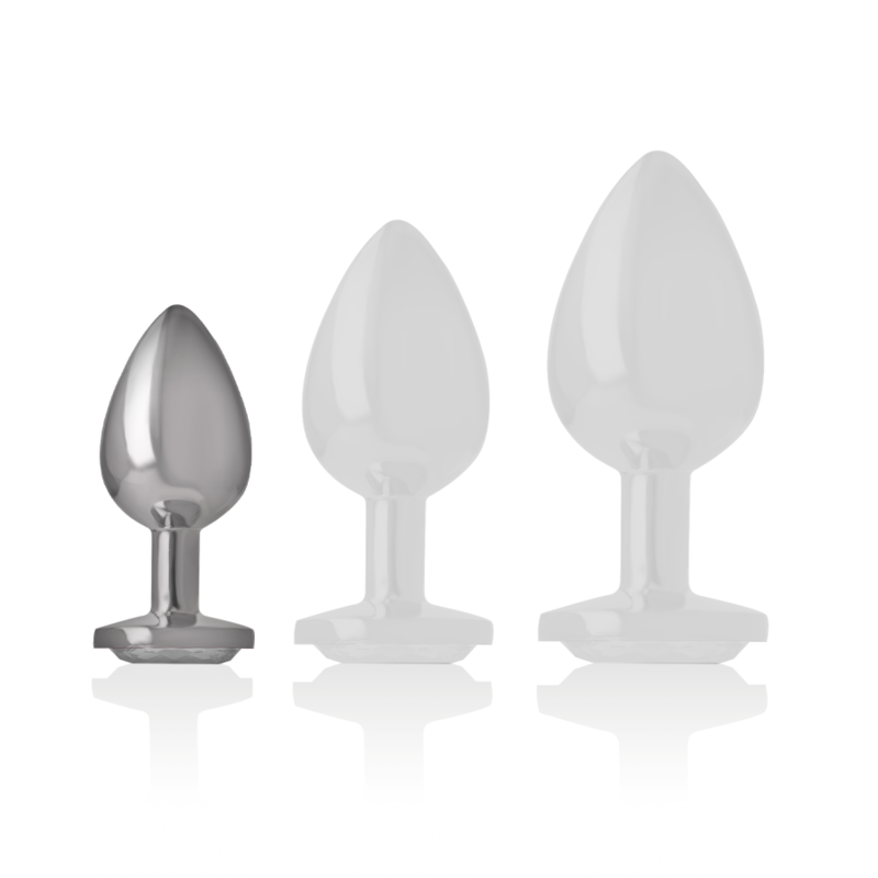 INTENSE - ALUMINUM METAL ANAL PLUG WITH SILVER CRYSTAL SIZE S - My naughty haven #